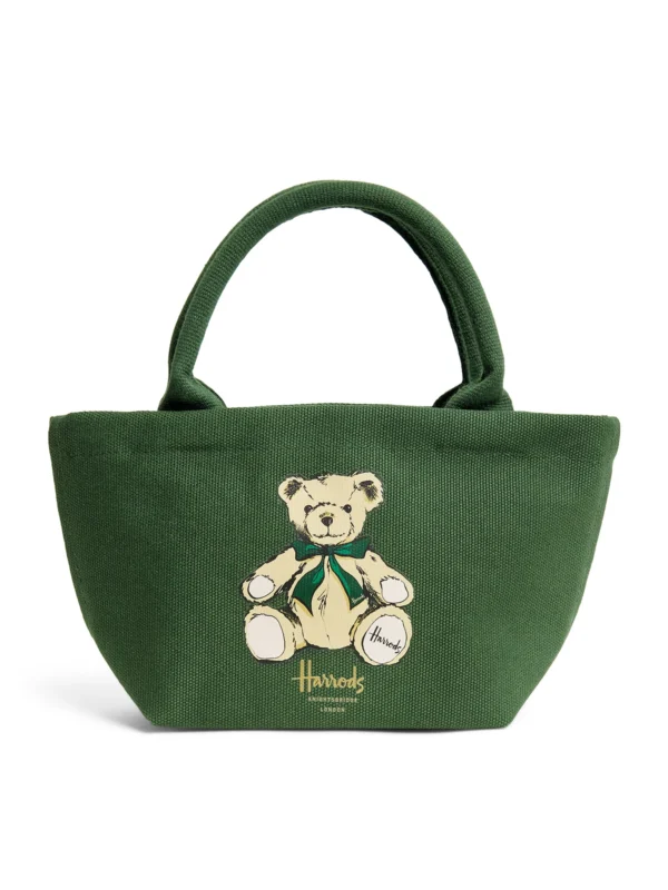 HARRODS Mini Henry Bear Tote Bag_1 英國 Harrods 亨利泰迪熊迷你手提包正面外觀-防潑水休閒購物袋
