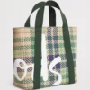 HARRODS Mini Tartan Check Tote Bag_3 英國 Harrods 經典格紋休閒手提袋-清新綠色款搭配雙提手帶