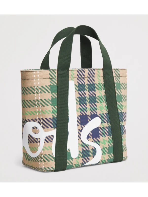 HARRODS Mini Tartan Check Tote Bag_3 英國 Harrods 經典格紋休閒手提袋-清新綠色款搭配雙提手帶