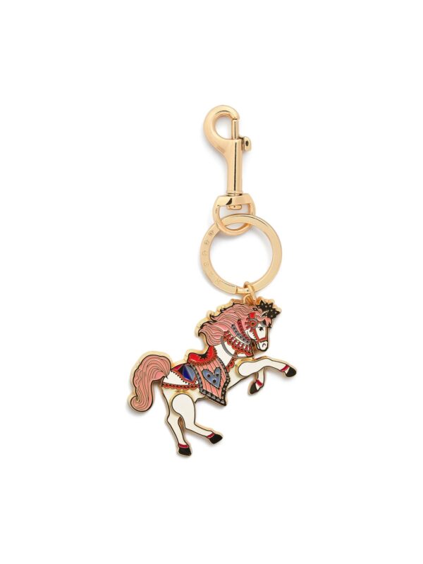 HARRODS-Carousel-Pony-Keyring_1-1-uni Harrods 旋轉木馬小馬金色金屬包包吊飾鑰匙圈