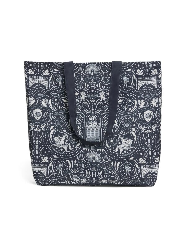 HARRODS-Knights-of-Brompton-Pocket-Shopper-Bag_1-1-uni Harrods 騎士橋傳說藍色印花折疊購物袋