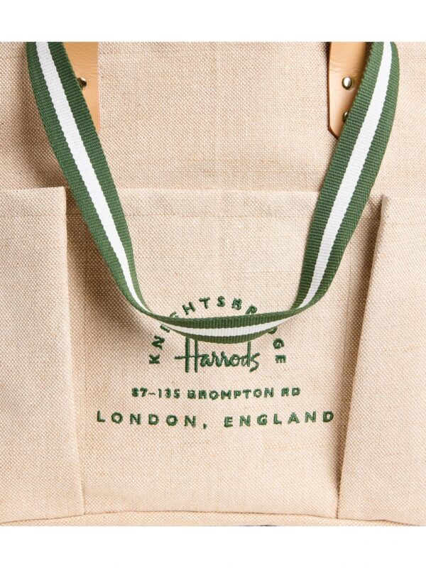 HARRODS-Large-Jute-Garden-Tote-Bag_3-mc Harrods 黃麻托特包內部結構,展示隔層與多口袋收納設計