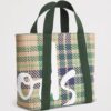 HARRODS-Mini-Tartan-Check-Tote-Bag_3-mc 英國 Harrods 經典格紋休閒手提袋-清新綠色款搭配雙提手帶