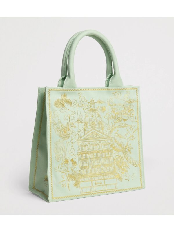 HARRODS-Small-Gold-Building-Shopper-Bag_2-2-mc 英國正品 Harrods 純棉手提購物袋細節 - 搭配實用內插袋與便利磁力開合設計