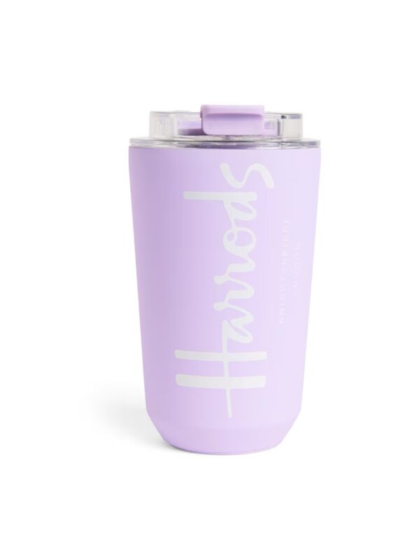 HDAB2540001-72-uni Harrods Logo 粉紫金屬旅行杯 450ml