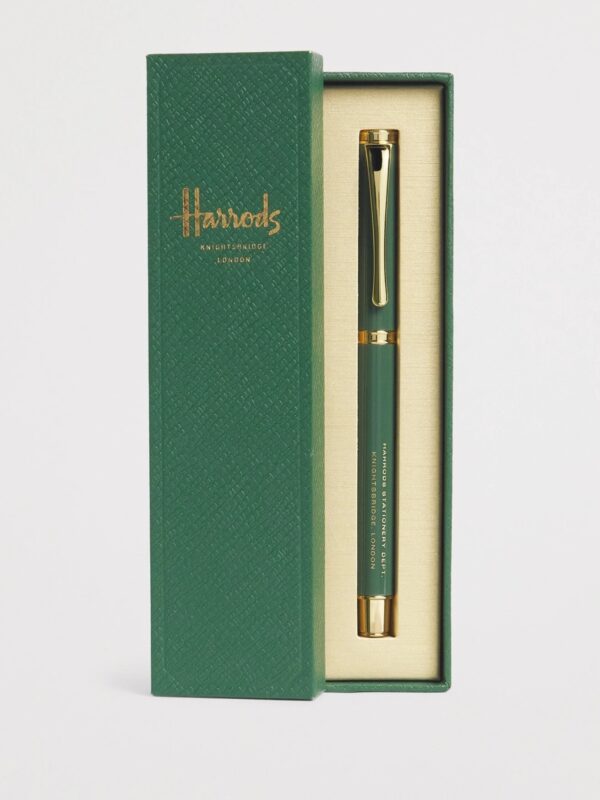 Harrods 原子筆附專屬禮盒包裝全覽,展示禮盒外觀與筆身細節