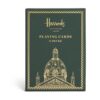 HDAT2530001-55_1-uni 英國 Harrods 限定撲克牌禮盒組正面,墨綠色外盒印有哈洛德百貨建築圖案