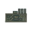 HDAT2530005-55_1-uni 英國 Harrods 綠色木製骨牌套裝正面,展示精緻盒裝外觀與品牌標誌