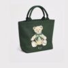 HDBA2532004-1-uni Harrods Henry Bear 經典綠帆布托特包