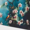 HDBA2622010-62_4-mc Harrods 藍色熱帶印花手提包平放俯視,完整呈現滿版圖案細節