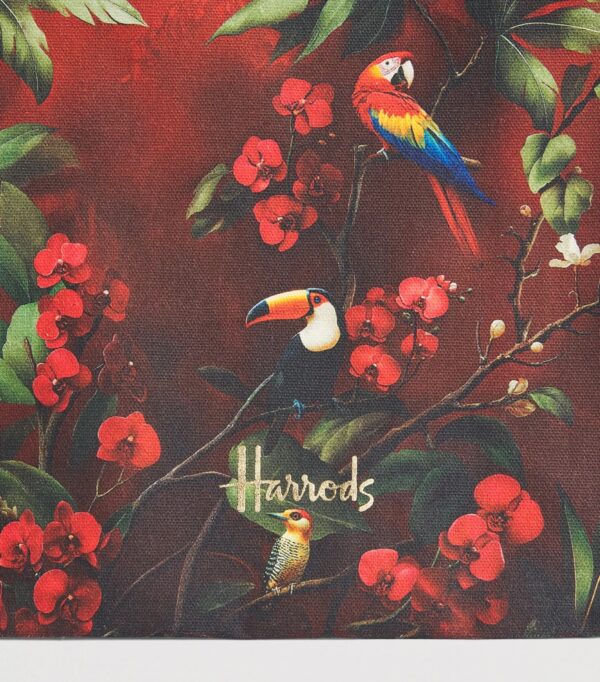 HDBA2622011-18_3-mc Harrods 熱帶印花手提包內部,顯示內置插袋細節與棉質內裡