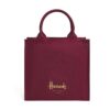 HDBA2622015-18_1-1-uni Harrods 酒紅燙金Logo輕便手提托特包
