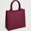 HDBA2622015-18_2-mc Harrods Small Logo Tote Bag 側面角度,展示酒紅斜紋棉布材質與包體立體結構