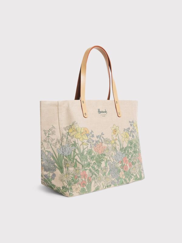 HDBB2612001-1-uni Harrods 復活節花卉亞麻帆布大托特包