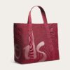 HDBB2612005-1-uni Harrods 酒紅色重磅棉帆布 Logo 托特包