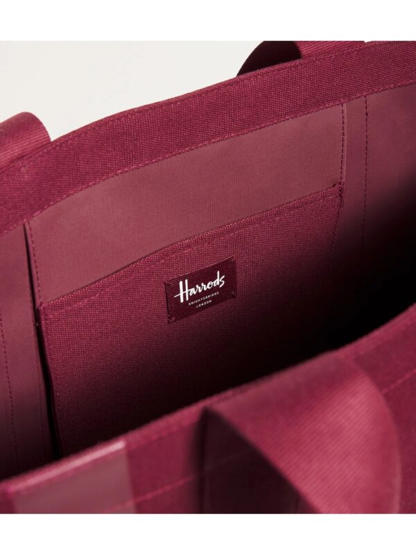 HDBB2612005-19_2-mc Harrods 棉帆布托特包雙提手細節特寫,展現帆布厚實質地