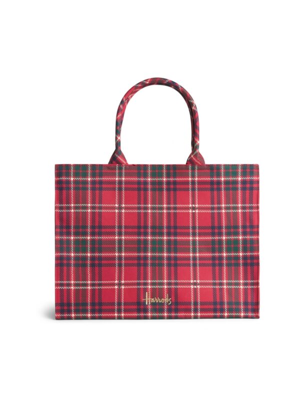 HDBB2622014-14_1-2-1-uni Harrods 英倫格紋棉質拉鍊托特包