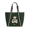 HDBB2632003-55_1-1-uni Harrods 亨利熊刺繡帆布托特包 綠色
