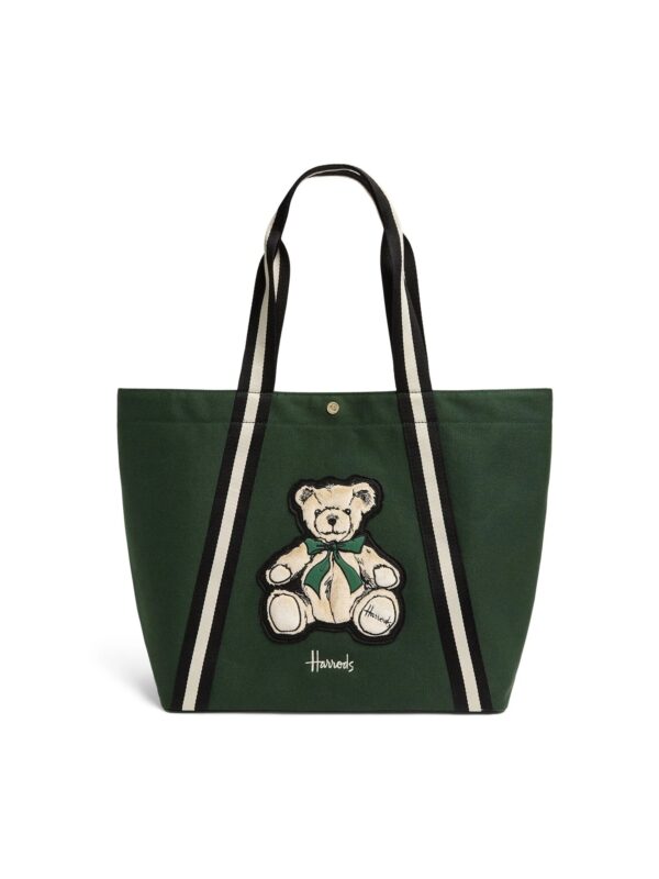 HDBB2632003-55_1-1-uni Harrods 亨利熊刺繡帆布托特包 綠色