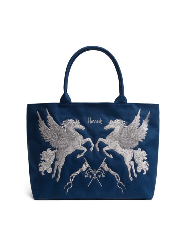 HDBB2632004-69_1-1-uni Harrods 帆布飛馬刺繡托特包 英倫神話風手提購物袋
