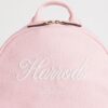 HDBC2632001-12_4-mc Harrods 粉紅背包開口內部,呈現主隔層、內插袋與前拉鍊口袋收納空間