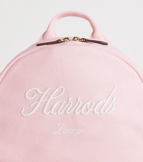 HDBC2632001-12_4-mc Harrods 粉紅背包開口內部,呈現主隔層、內插袋與前拉鍊口袋收納空間