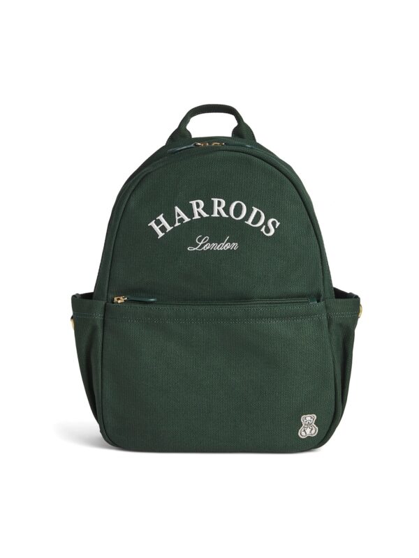 HDBC2632002-55_1-1-uni Harrods 棉質刺繡徽章經典綠色後背包