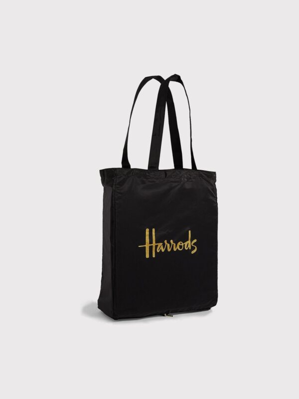 HDBD2422001-1-uni Harrods 極簡Logo 再生材質可摺疊黑色購物袋