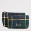 HDBE2630002-58_3-mc Harrods 格紋化妝包拉鍊細節特寫,金色五金與棉質格紋質地呈現