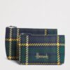 HDBE2630004-58_3-mc Harrods 綠色格紋收納包開口內部空間展示,適合化妝品與旅行小物收納