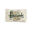 HDBE2630008-00_1-uni 英國 Harrods 城市故事米白帆布化妝包正面,印有大本鐘與倫敦地標刺繡圖案