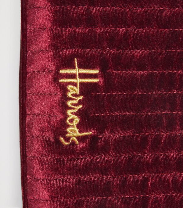 HDBE2632011-18_3 Harrods 紅色天鵝絨化妝包開口細節,拉鍊五金與內裡一覽