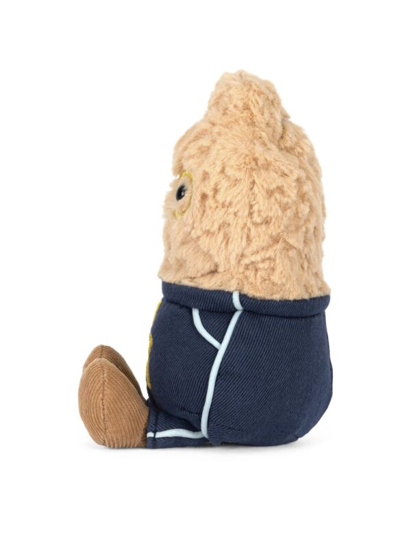 JCDB2610005-81-Amuseables-Peanut-Star-Student-Outfit-15cm_3-mc JELLYCAT Amuseables Peanut 娃娃近拍細節,金色繡線眼鏡框與星星刺繡特寫