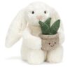 JCDB2610006-00-Cream-Bunny-with-Plant-31cm_2-mc JELLYCAT Cream Bunny with Plant 近拍針織多肉植物立體葉片與笑臉毛氈花盆細節