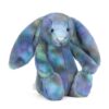 JCDB2610012-65-Zodihop-Luxe-Bunny-31cm_2-mc JELLYCAT Zodihop Luxe Bunny 藍彩兔側面細節,展示宇宙色澤毛皮紋理與蓬鬆耳朵