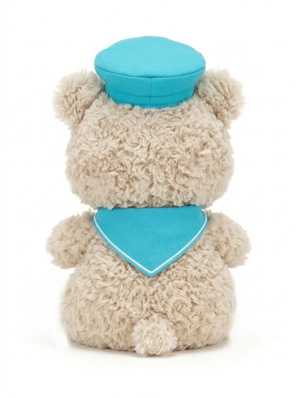 JCDB2610017_4-mc JELLYCAT Bartholomew Bear 飛行員小熊與手部尺寸對比,展示 H20cm 實際大小參考