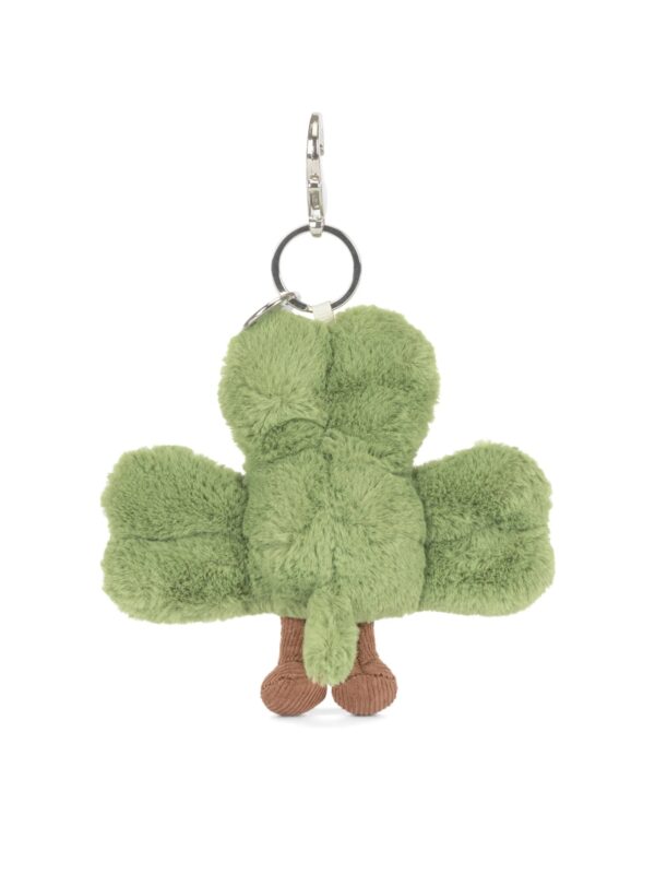 JELLYCAT-Amuseables-Siofra-Shamrock-Bag-Charm_3-mc JELLYCAT Siofra Shamrock 包飾背面與整體尺寸比例展示,高約16cm