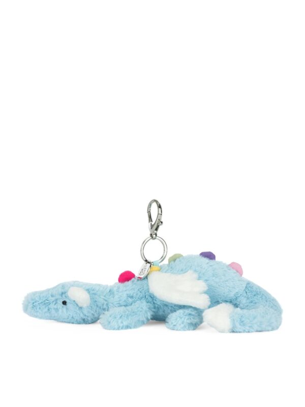 JELLYCAT-Sky-Dragon-Bag-Charm_4-mc JELLYCAT Sky Dragon Bag Charm 掛於手提包側面實搭示意,呈現包飾比例