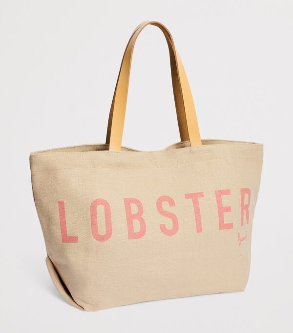 HDBB2632012-81_2 Harrods Jute Lobster Tote Bag 側面與深度細節,呈現 22cm 立體袋身結構