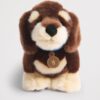 HDDB2630009-88_2 英國 Harrods 臘腸犬毛絨玩偶側面全身,展示約15cm嬌巧身形與蓬鬆棕色絨毛細節