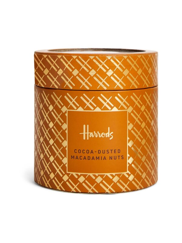 HDFC2420004-82_1-uni-1 英國 Harrods 可可粉澳洲堅果禮盒 290g 正面外觀,墨綠色品牌包裝