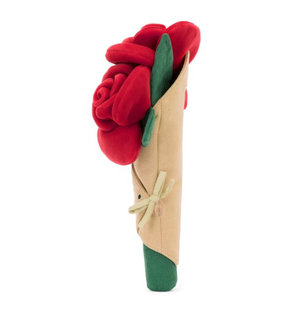 JCDB2540020-14_3 JELLYCAT Rose Bouquet 側面角度,呈現花莖細繩縫製工藝與整體花束造型
