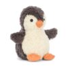 JCDB2630001-08_1-uni JELLYCAT Small Peanut Penguin 小花生企鵝絨毛娃娃正面,灰色圓潤體態與友善表情