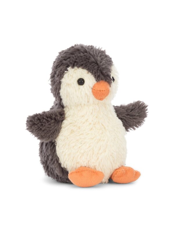 JCDB2630001-08_1-uni JELLYCAT Small Peanut Penguin 小花生企鵝絨毛娃娃正面,灰色圓潤體態與友善表情