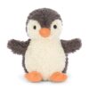 JCDB2630001-08_2 JELLYCAT 花生企鵝側面角度,展示毛茸茸鰭狀肢與柔軟灰色絨毛質感