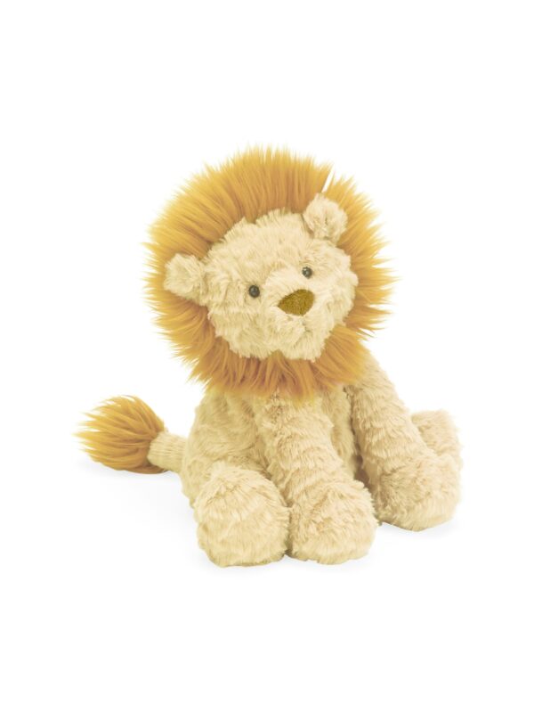 JCDB2630002-81_1-uni 英國 JELLYCAT Fuddlewuddle Lion 棕色獅子絨毛玩具正面,約 23cm,毛茸茸鬃毛與圓潤身形清晰可見