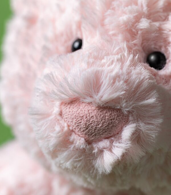 JCDB2630007-12_6 JELLYCAT Leola Bear 與成人手部對比,呈現實際尺寸大小參考