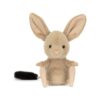 JCDB2630008-84_1-uni 英國 JELLYCAT Jerboa 棕色大耳跳鼠絨毛娃娃正面,張開雙臂造型,尺寸 14cm