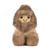 JCDB2630012-85_1-uni-1 JELLYCAT Amuseables Peanut Yeti Outfit 花生雪人絨毛娃娃正面,咖啡色雪人造型搭配毛茸茸臉部特寫