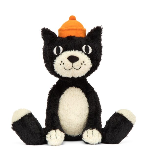 JCDB2630013-09_2 JELLYCAT Jack 傑克貓咪娃娃側面細節,展示柔軟黑色絨毛質感與燕尾服剪裁